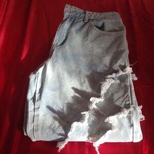 NFINITY Light Blue Distressed Flare Jeans